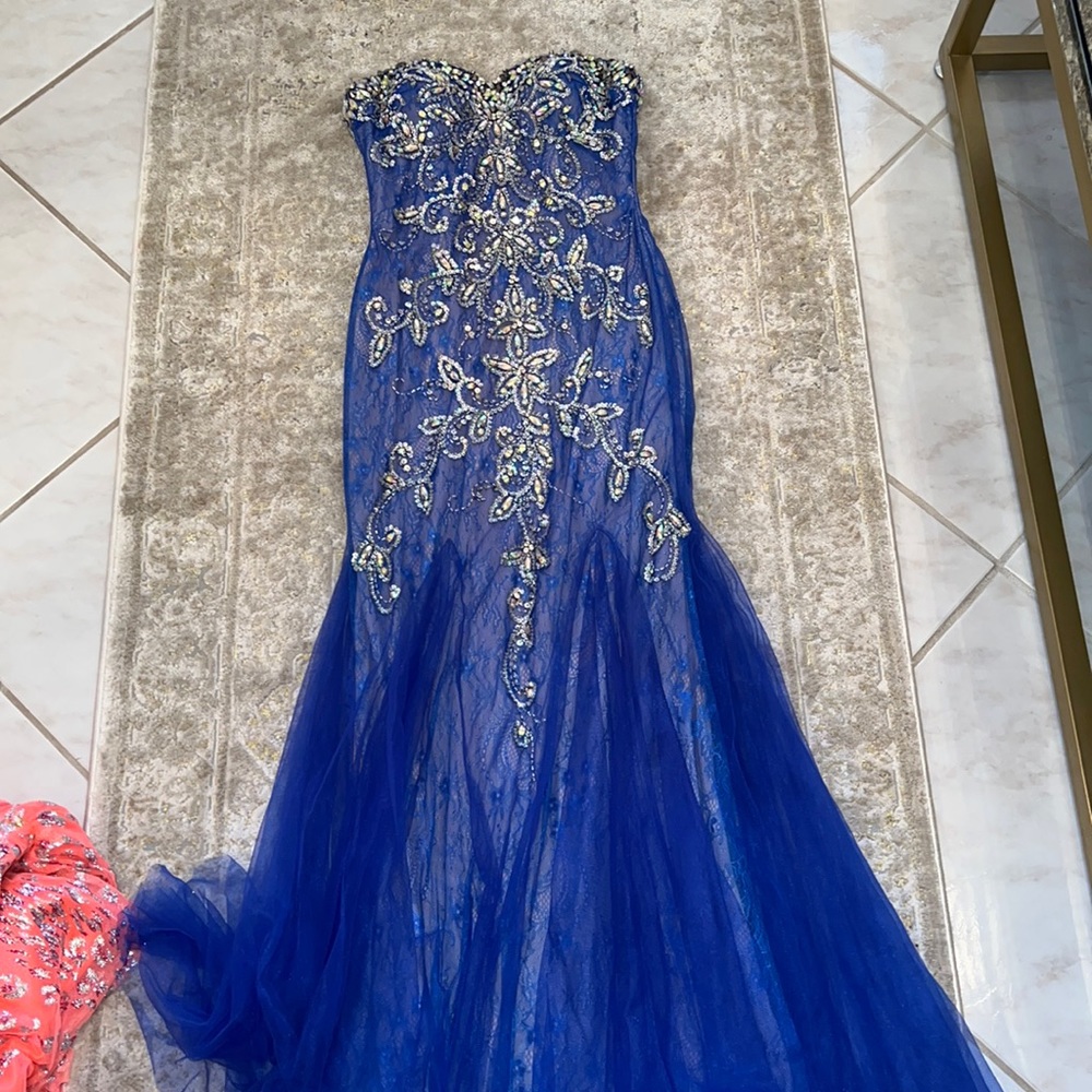 Envious Couture Prom by Karishma Creations designer size 8 dress royal blue